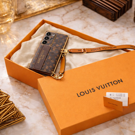 Luxe Leren Samsung Hoesje met Kaart vak & Schouderband