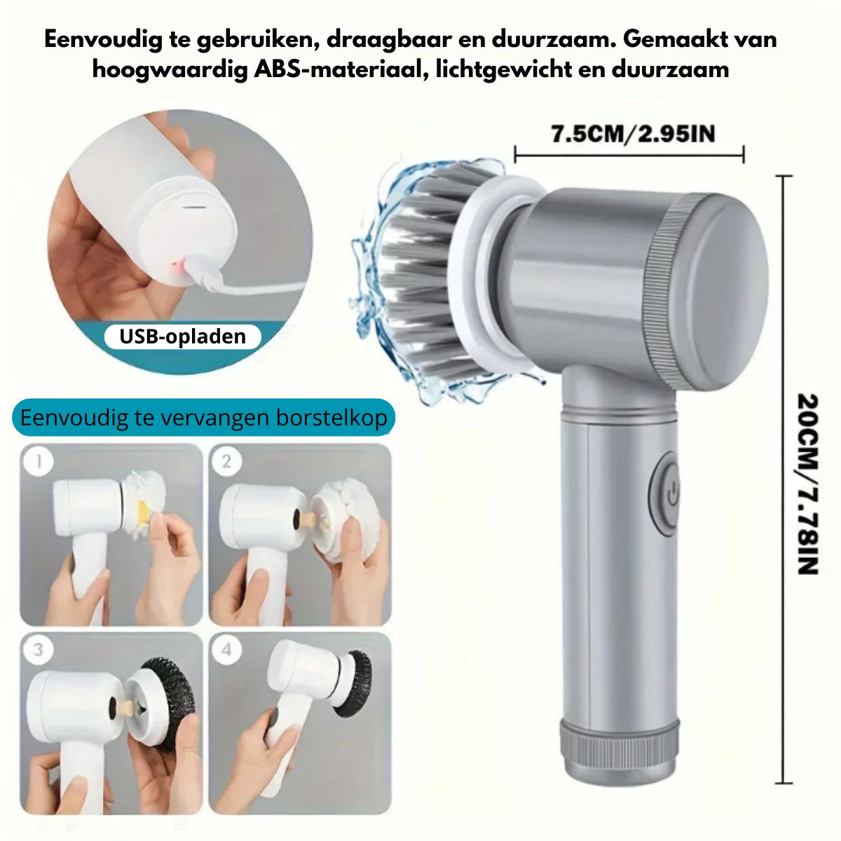De Ultieme Draadloze Reinigingstool scrubber 6-in-1