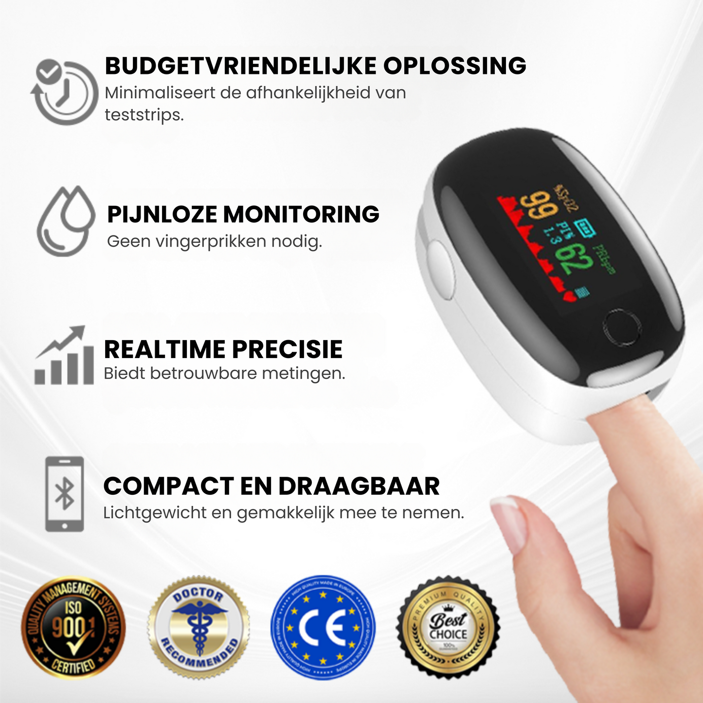 Pulse Oximeter | Meet zuurstof & hartslag zonder prikken