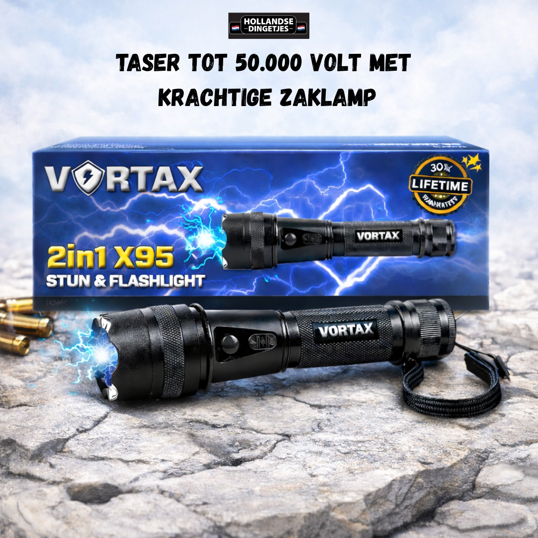 VORTAX X95 Zaklamp met Taser - 50.000 volt