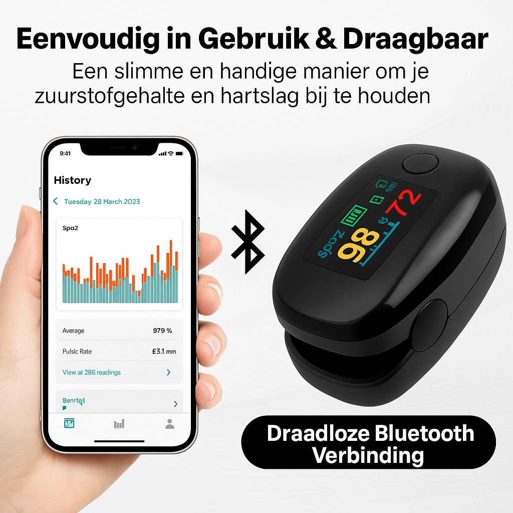 Pulse Oximeter | Meet zuurstof & hartslag zonder prikken