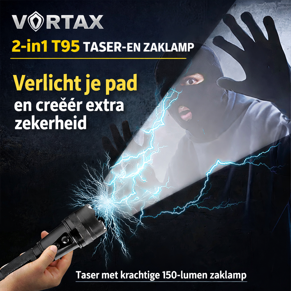VORTAX X95 Zaklamp met Taser - 50.000 volt