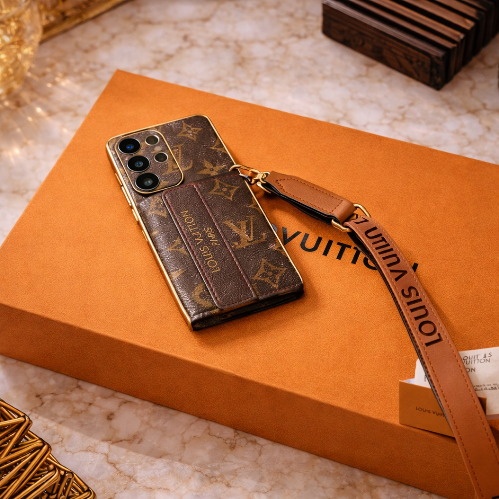 Luxe Leren Samsung Hoesje met Kaart vak & Schouderband