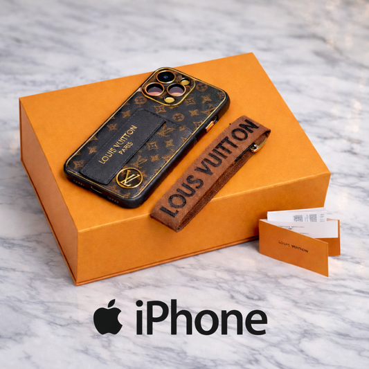 Luxe Leren Iphone Hoesje met Kaart vak & Schouderband