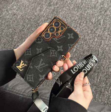 Luxe Leren Samsung Hoesje met Kaart vak & Schouderband