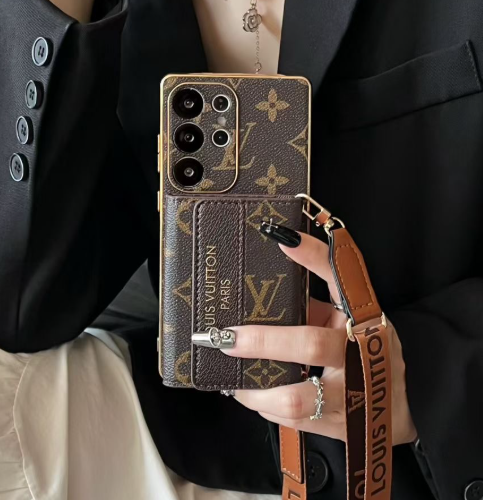 Luxe Leren Samsung Hoesje met Kaart vak & Schouderband