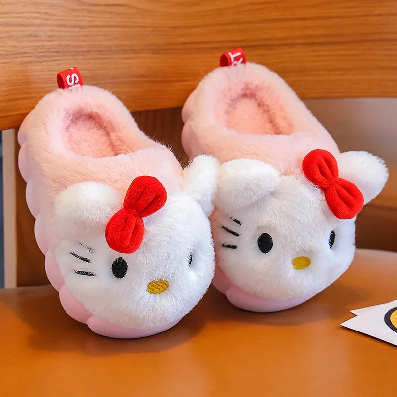 Nieuwe Kinderen Meerdere Schattige Cartoon Platte Pluche Slippers Zachte Zool Antislip Winter Warme Jongens Meisjes Indoor Huis Katoenen Schoenen