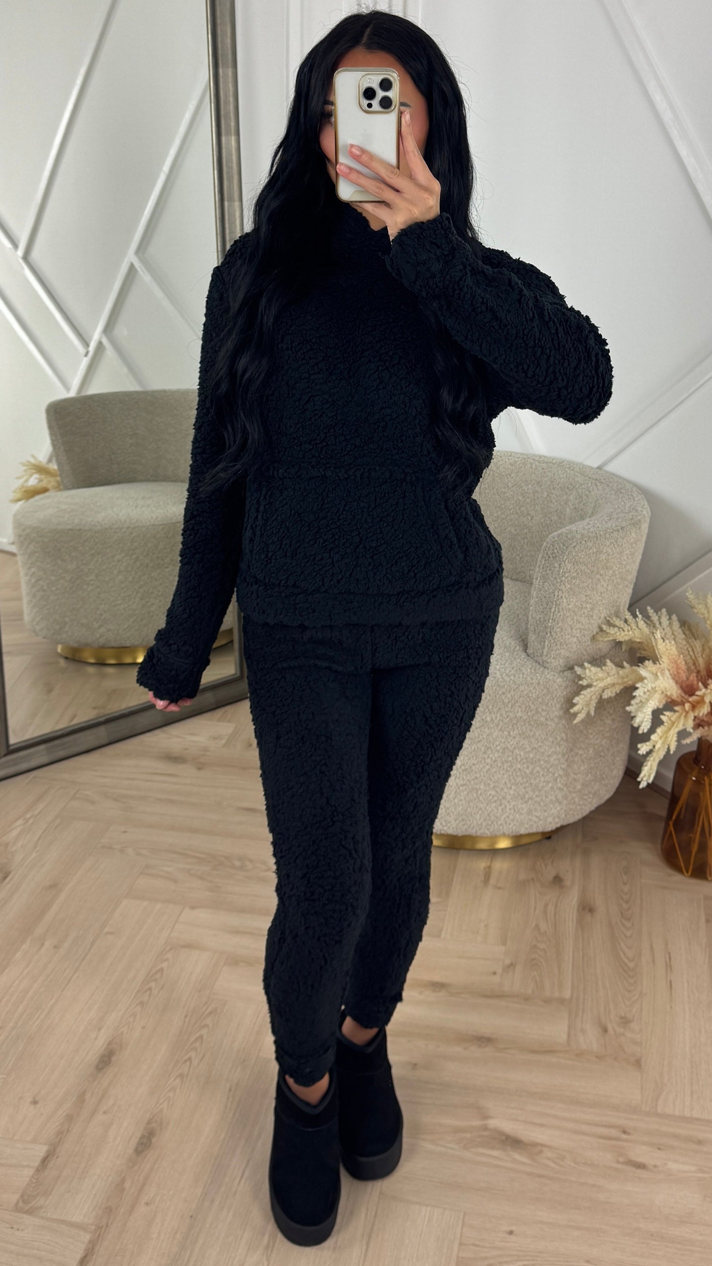 Teddy Two-Piece Set met Hoodie – Super Zacht & Warm | Nu Weer Op Voorraad