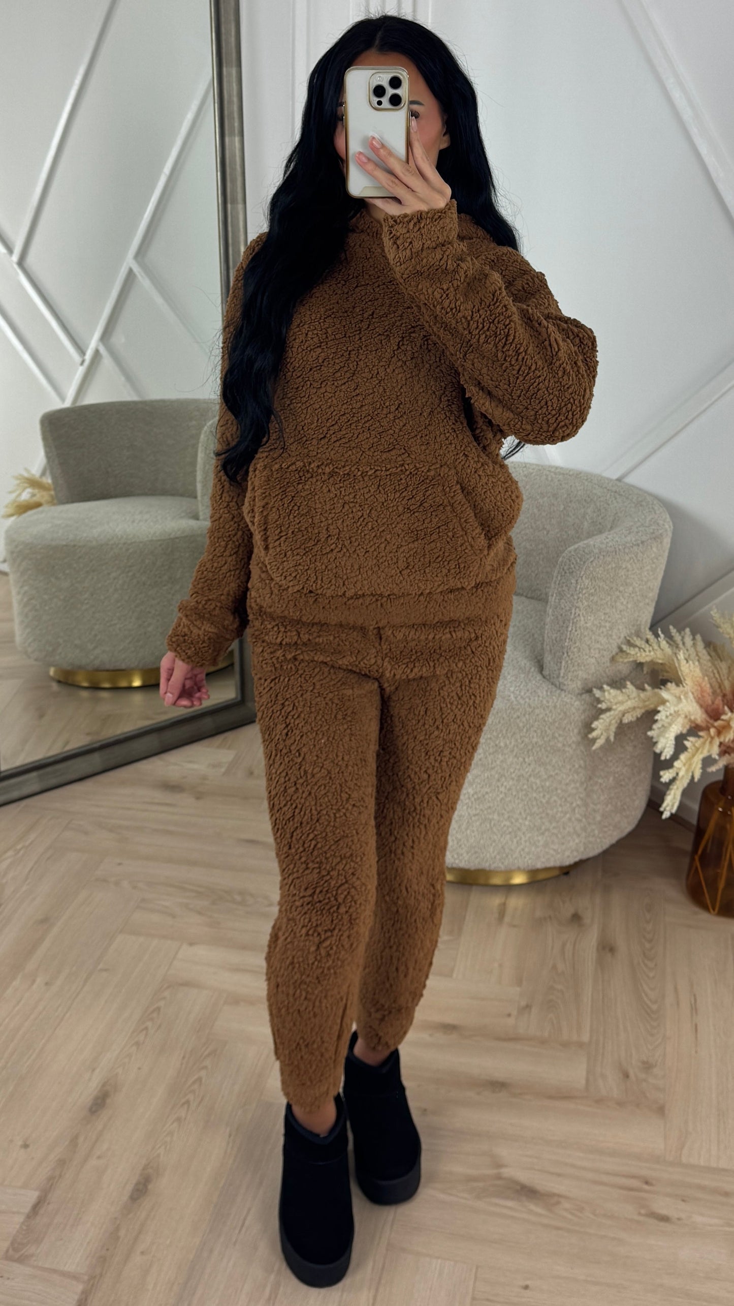 Teddy Two-Piece Set met Hoodie – Super Zacht & Warm | Nu Weer Op Voorraad