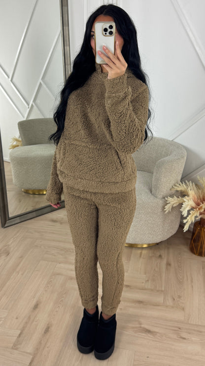 Teddy Two-Piece Set met Hoodie – Super Zacht & Warm | Nu Weer Op Voorraad