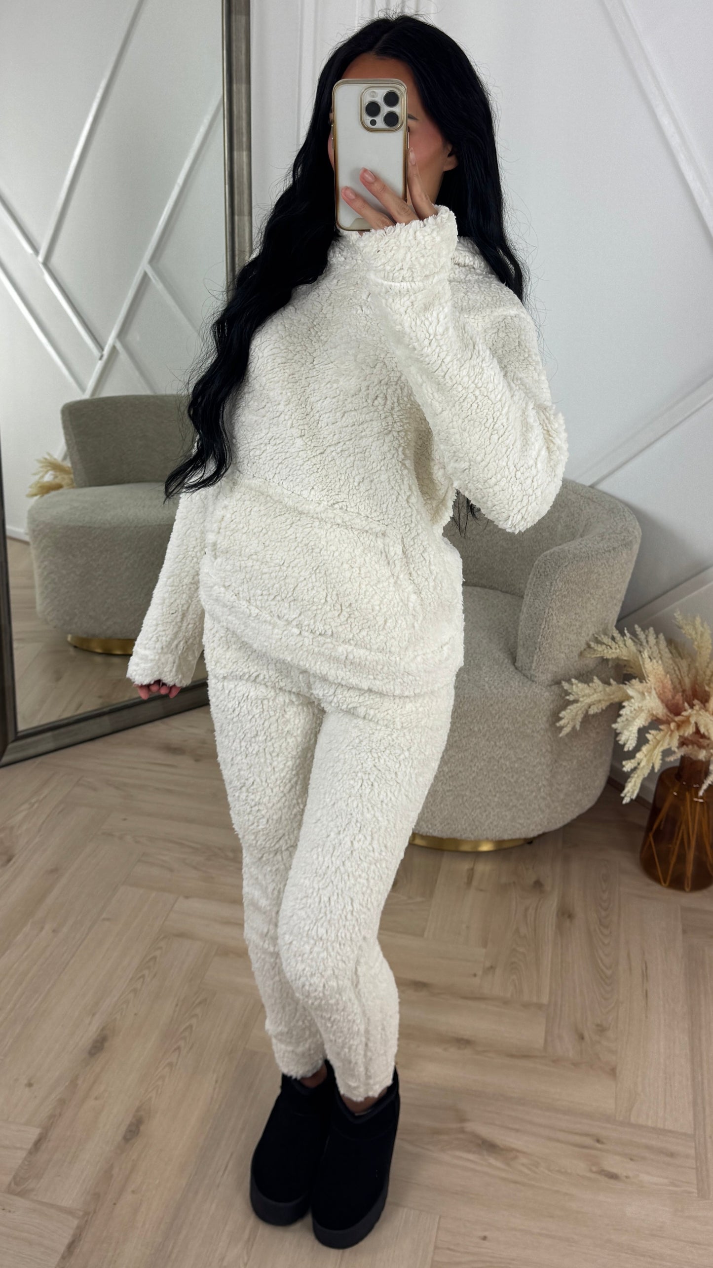 Teddy Two-Piece Set met Hoodie – Super Zacht & Warm | Nu Weer Op Voorraad