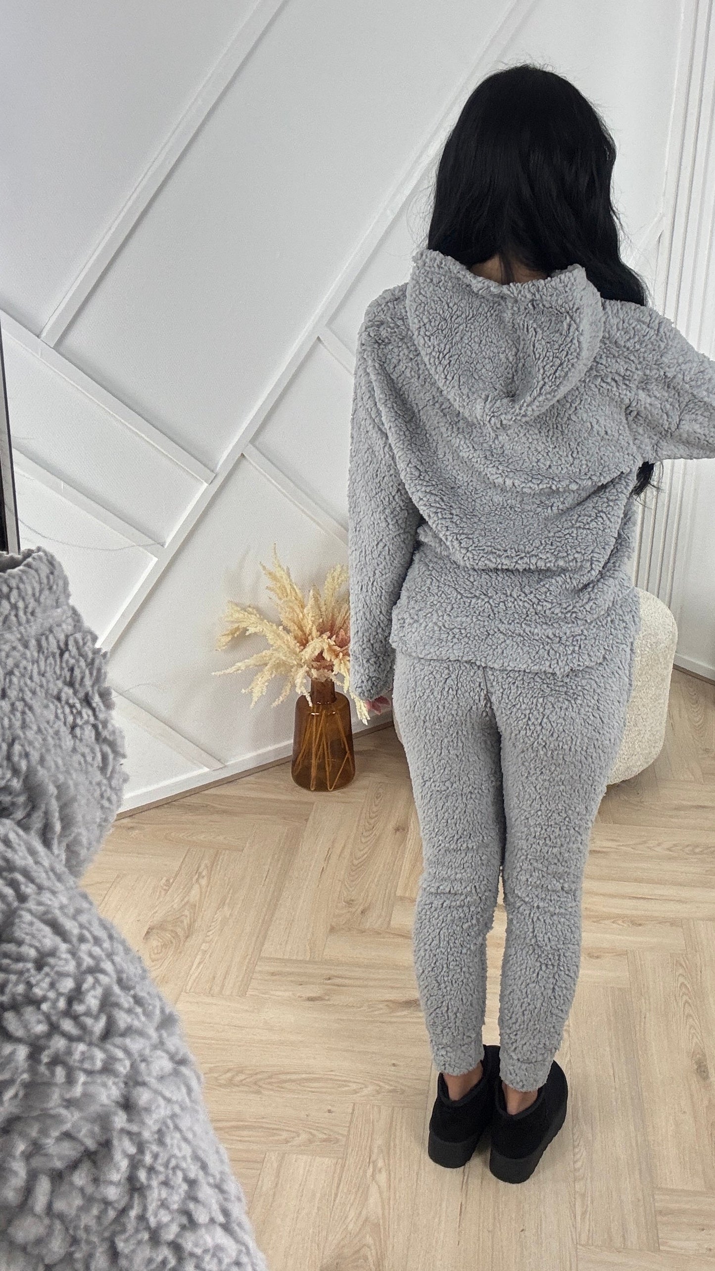 Teddy Two-Piece Set met Hoodie – Super Zacht & Warm | Nu Weer Op Voorraad