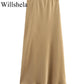 Kammay Satijnen Elegante Midi Rok