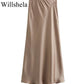 Kammay Satijnen Elegante Midi Rok